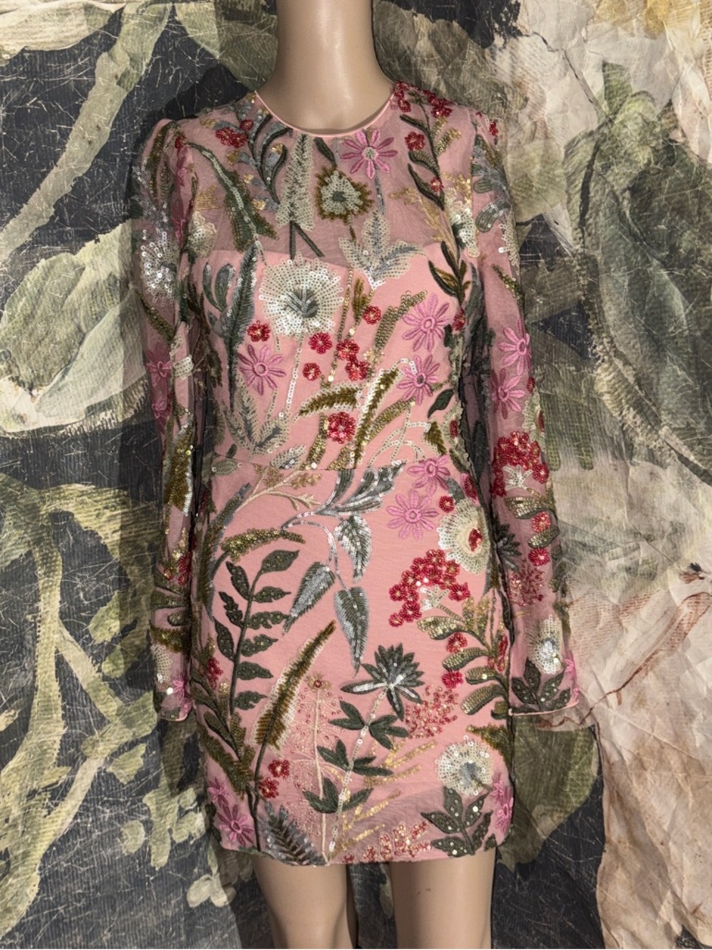 Dress the Population Lacie Floral Sequin Mini Dress - Picture 2 of 4